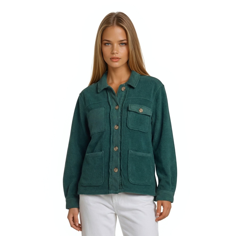 Saturday Sunday Anthropologie Top Shirt Jacket‎ Women's Size Medium Green
